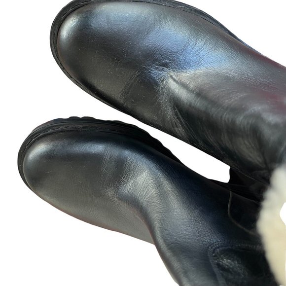 Marc Fisher Willow Leather Sherpa Cuff Pull On Ankle Boots - Picture 6 of 8